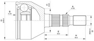 OPEN PARTS cvj560210 -  Шарнирный комплект, приводной вал